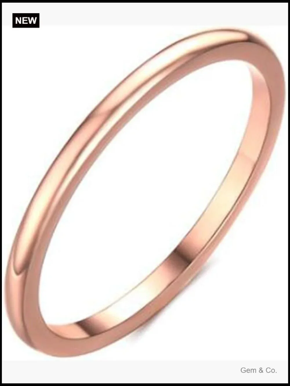 Stainless Steel Classic Stackable Wedding Band Ring Size 8